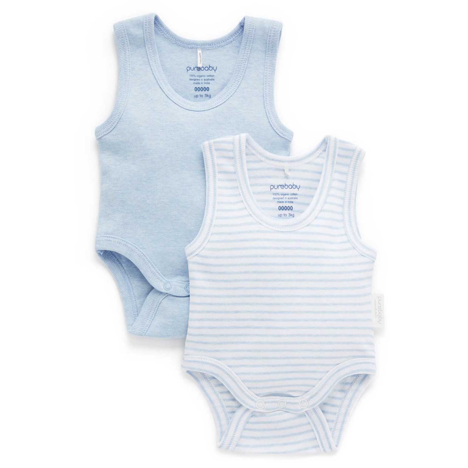 Purebaby Rib Bodysuit 2 Pack